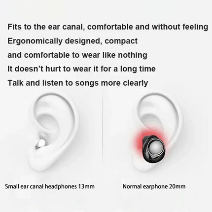 Mini Sleep Wireless Bluetooth Headphones TWS Headsets With Mic Stereo Sport In-ear EarphoneLong Standby HD Call Earbuds Game
