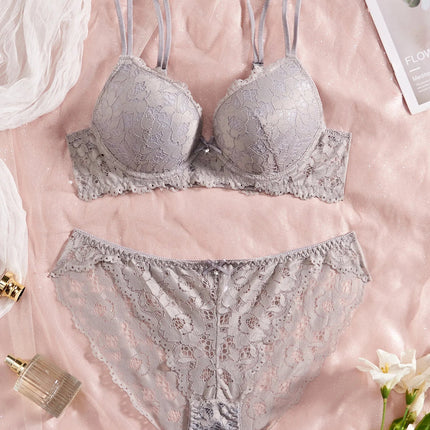 Single of Women's Underwear Set Sexy Lace Patchwork with Push Up Bra Romantic Sheer Women's Panties