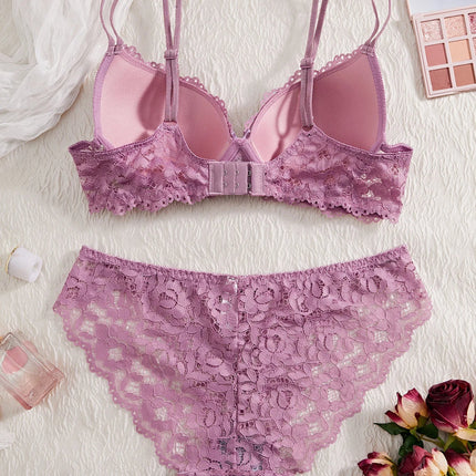 Single of Women's Underwear Set Sexy Lace Patchwork with Push Up Bra Romantic Sheer Women's Panties