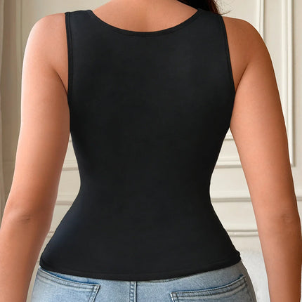 Women's Sleeveless Tank Top Underwear.Elegant Floral Lace Neckline Sexy Tops Women.Plain Layering piece