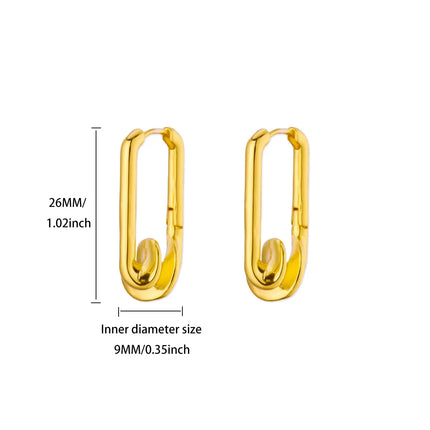Elegant Square Earrings for Women Girls Stainless Steel Hoop Earrings Luxury Wedding Engagement Aesthetic Jewerly aretes