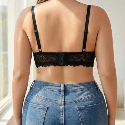 Plus Size Lace Women's Bra Thin Cup Push-up Bra Underwire Side Support Wide Strap Comfortable Bra Women