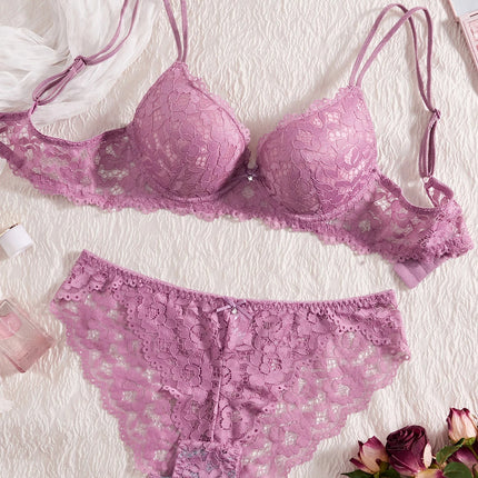 Single of Women's Underwear Set Sexy Lace Patchwork with Push Up Bra Romantic Sheer Women's Panties