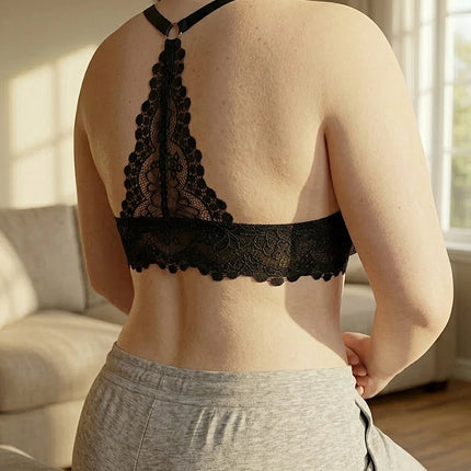 Women B C D E Cup Lace Backless Push Up Bra Underwire Side Shaping Underwear Sexy Floral Lace Bralette Adjustable Strap Lingerie