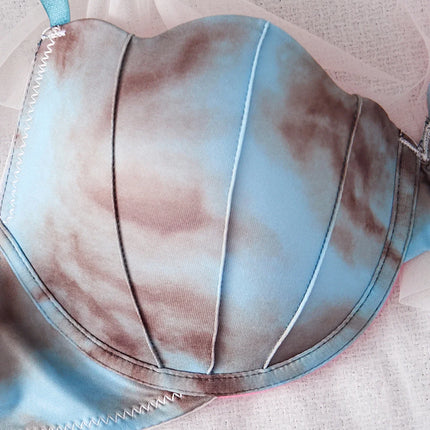 Summer Beach Bikini Colorful Ombre Shell Cup for Women's bra Sexy Push-Up Comfort Underwire Bra Women's Beach Vacation lingerie