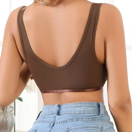 Summer Wireless Women's Bra Solid Unlined Underwear Front-Clasp Push up Bra Comfort Unpadded Bras