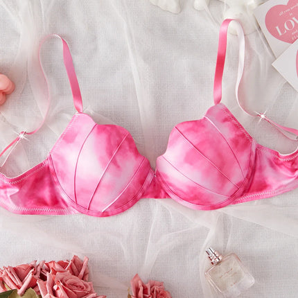 Summer Beach Bikini Colorful Ombre Shell Cup for Women's bra Sexy Push-Up Comfort Underwire Bra Women's Beach Vacation lingerie