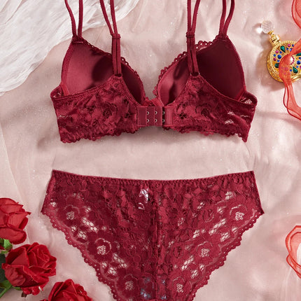 Single of Women's Underwear Set Sexy Lace Patchwork with Push Up Bra Romantic Sheer Women's Panties