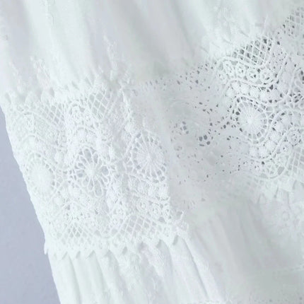 Lace Skirt Set Dress Summer Women Beach Holiday Sexy Cotton Matching Set Outfits Spring White 2 Pcs Vestidos Female Set 2025