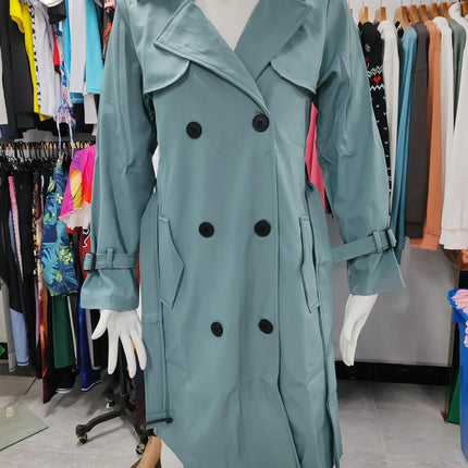 Phantasy Trench Coat Women Long Sleeve Jacket British Style Long Cloack Lace Up Elegant Office Lady Trench Spring Autumn Outfit