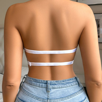 Silicone Pads Strapless Solid Color Sexy Lace Bras Fashionable Outfits Push up Detachable Straps Women's Bra