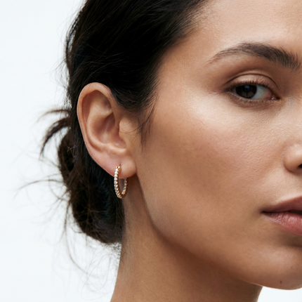 The Double Pavé Essential Huggie Hoop Earrings
