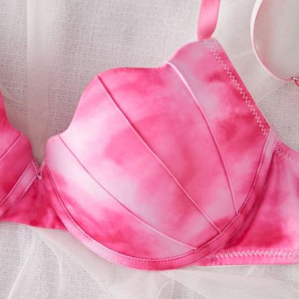 Summer Beach Bikini Colorful Ombre Shell Cup for Women's bra Sexy Push-Up Comfort Underwire Bra Women's Beach Vacation lingerie