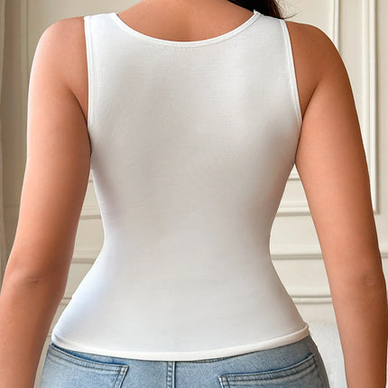 Women's Sleeveless Tank Top Underwear.Elegant Floral Lace Neckline Sexy Tops Women.Plain Layering piece