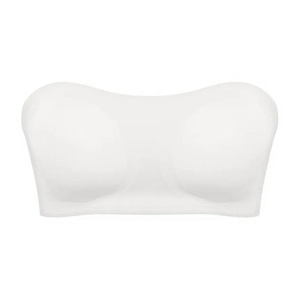Women's Sexy Strapless Push Up Bra Removable Padded Seamless Ice Silk Top Women Invisible Beauty Back Anti-slip Off-shoulder Bra