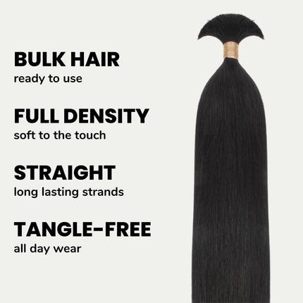 Straight Bulk 100% Human Braiding Hair