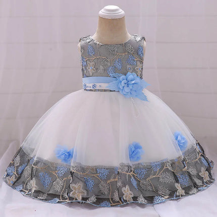 Infant Baby Girl Dress Tulle Baptism Dresses for Girls 1st Year Birthday Beading Lace Appliqued Party Wedding Prom Kids Clothes