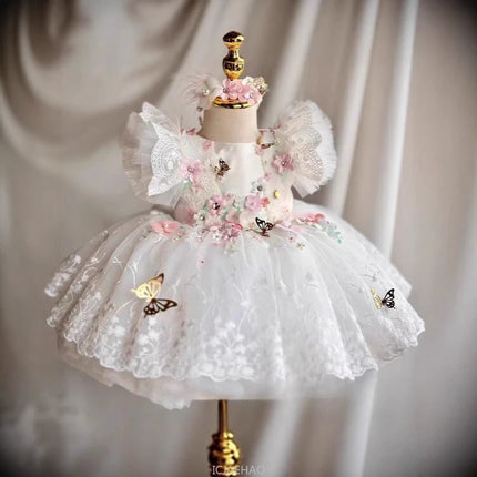 Wed Dress 2025 Newborn Baby Christening Dresses First Birthday Party Outfit Kids Gown Children Vestido First Month Celebration