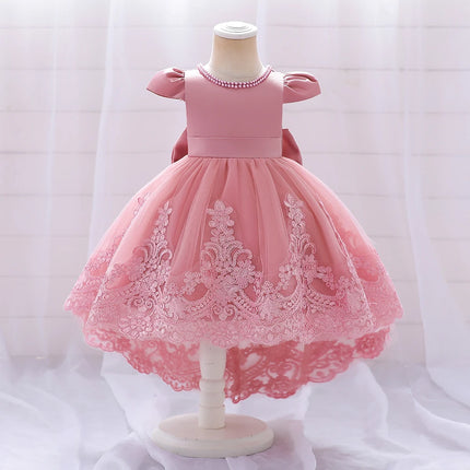 Big Bow Baby Girls 1st Birthday Princess Dress Toddler Infant Embroidery Flower Baptism Girl Party Dresses for Kids Wedding Gown
