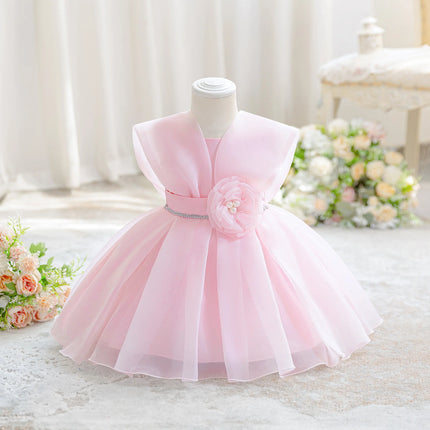 Toddler Flower Baptism Party Baby Girl Dress Infants 1st Birthday Wedding Princess Prom Dress Girls Host Bridesmaid Evening Gown