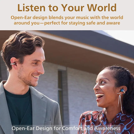Wireless Open Ear Earbuds,Bluetooth 5.3,24H Battery,Water Resistant,Mic,Comfort & Awareness,Ear Clip