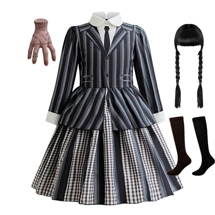 Girls Halloween Cosplay Gothic Dress Wed Role Playing Kids Carnival Party Costume Toddler Family Outfit