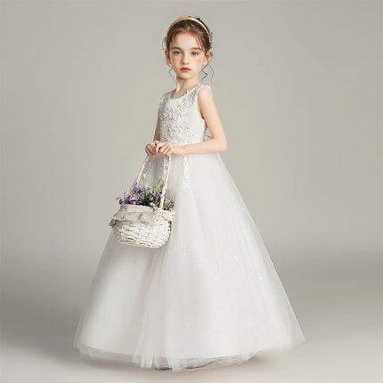 BX683 Kids Dresses For Girls Lace Dress Gown Princess Clothes Children Formal Evening Party Flower Girls Wedding Vestidois