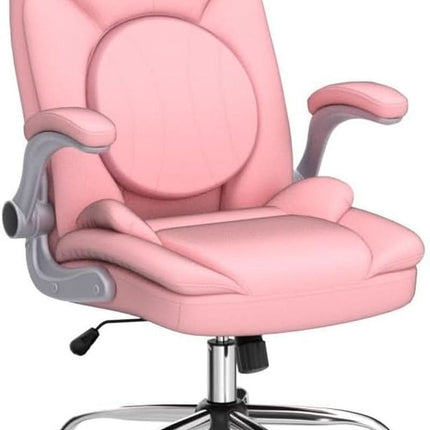 Pink Ergonomic Office Chair With Adjustable Lumbar Support