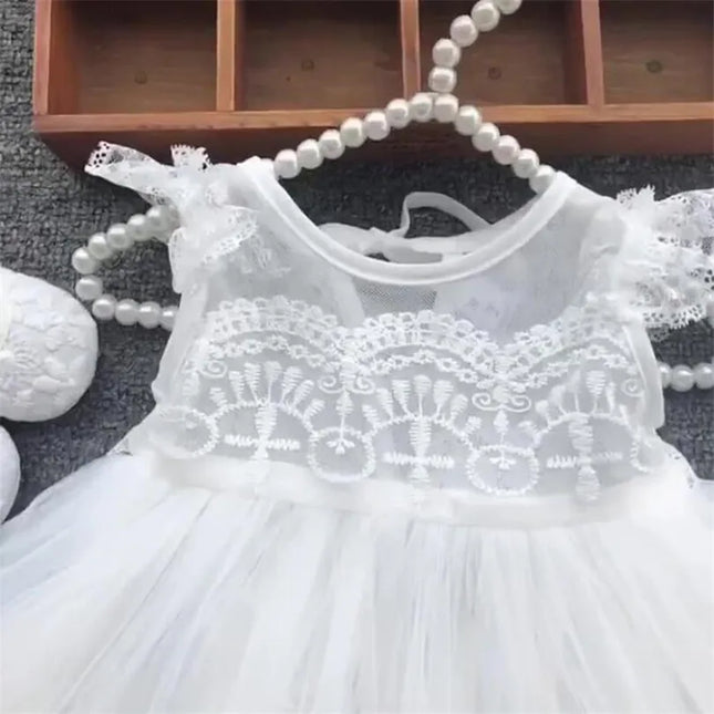 Baby Baptism Dress Newborn Wedding 1st Birthday Party Baby Girl Dress Lace Princess White Infant Baby Christening Gowns With Hat