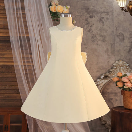 Fashion Baptism Party Prom Girls Dress Elegant Bow Wedding Bridesmaids Princess Dress for Girl Gala Birthday Graduation Costumes