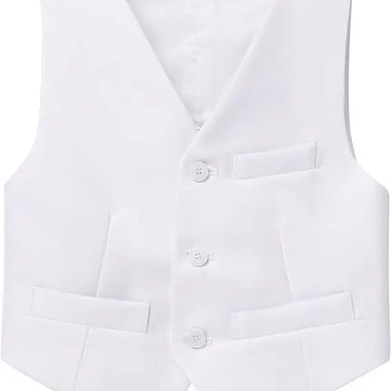 Boys White Baptism Sping Host Piano Performance Suit Children Birthday Ceremony Costume Teenager Kids Wedding Party Dress