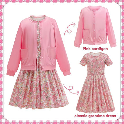 100 Days of School Theme Perform Costume Disguise Party Children Cosplay Costumes Granny Clothes Happy 100th Days of School Gift
