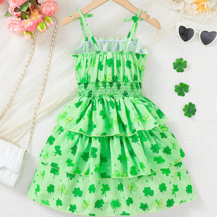 Summer Children's Fashion Princess Dress with Butterfly Knot Strap Cake Skirt for Outdoor Wedding Holiday Party Wear