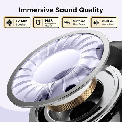 Earbuds with Bluetooth 5.4, Lightweight Wireless Headphones, 30H Playtime, IPX5 Waterproof for Active Use