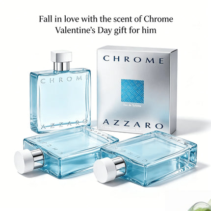 Azzaro Chrome EDT 3.3oz, Luxury Men's Perfume with Refreshing Aquatic Aroma, Long Lasting Fragrance, Ideal Gift for Father Brother on Birthday & Graduation