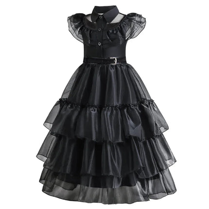 Girls Halloween Cosplay Gothic Dress Wed Role Playing Kids Carnival Party Costume Toddler Family Outfit