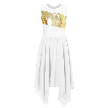 Girls Wordhip Liturgical Costume Lyrical Dance Dress Kids Celebration of Spirit Church Dress Dancewear Stage Performance Costume