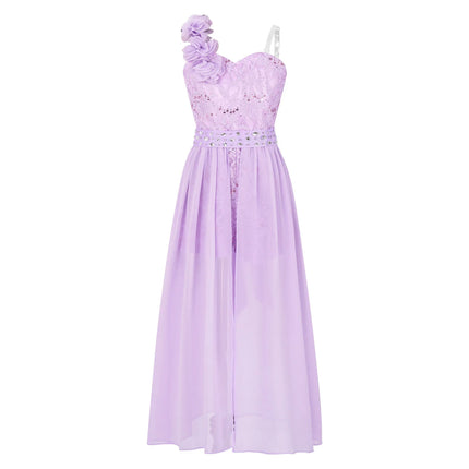 Girls Elegant Party Dress Wedding Birthday Prom Stage Pageant Gown Shiny Sequin Beaded Applique Lace Chiffon Jumpsuit Dresses