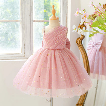 Elegant Sequins Bridesmaids Girls Party Dress Formal Tulle Wedding Princess Prom Dresses for Girl Birthday Evening Kids Clothing
