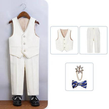 Gentleman Kids Gary Plaid Spring 2Pieces Jacket Pants Photography Suit Boys Wedding Dress Children Birthday Ceremony Costume