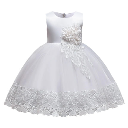Summer Girls Dress Lace Applique Flower Girl Party Dresses Children Costume 2-10 Years Kids Wedding Princess Birthday Dress