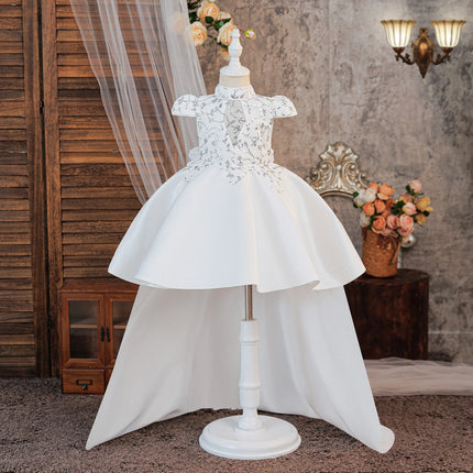 Summer Flower Baptism Party Girls Dress Elegant Wedding Bridesmaids Princess Prom Dresses Girl Birthday Pageant Evening Costumes