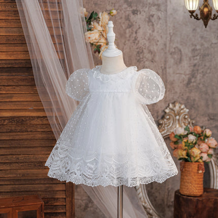 Toddler Baptism Party Baby Girl Dress Elegant Tulle Flower Wedding 1st Birthday Prom Dresses Girls Bridesmaids Evening Costumes