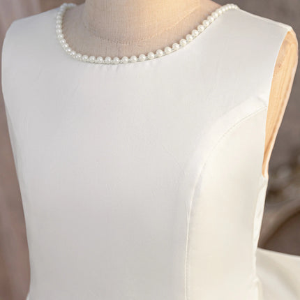 Fashion Baptism Party Prom Girls Dress Elegant Bow Wedding Bridesmaids Princess Dress for Girl Gala Birthday Graduation Costumes