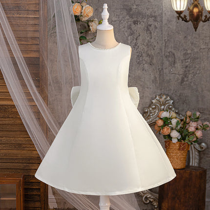 Fashion Baptism Party Prom Girls Dress Elegant Bow Wedding Bridesmaids Princess Dress for Girl Gala Birthday Graduation Costumes
