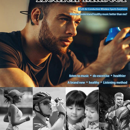 Black Bone Conduction Earphones Wireless Bluetooth 5.0 Waterproof Sports Headphones Noise Reduction Magnetic Headset With Mic Wireless Earbuds With Microphone Bluetooth Headphones Ear Control Hi-Fi Stereo Sound Earphones
