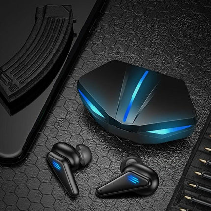 Bluetooth 5.0 Gaming Headset Workout Music Earphones Earbuds With Mic Bass Audio Quality Sound Wireless Headphones Sports Headphones Wearable Sweatproof Easy Pairing Headset For Sport Black