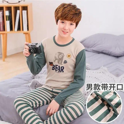 Boys Girls Sleepwear Winter Cotton Pajamas Sets Children Home Wear For Boy Pajamas Kids Nightwear Teenage Pajamas Clothes Sleepwear Suit Comfortable Thin Leisure Sleep Lounge Sleepwear for Adults Women Jogging Home wear