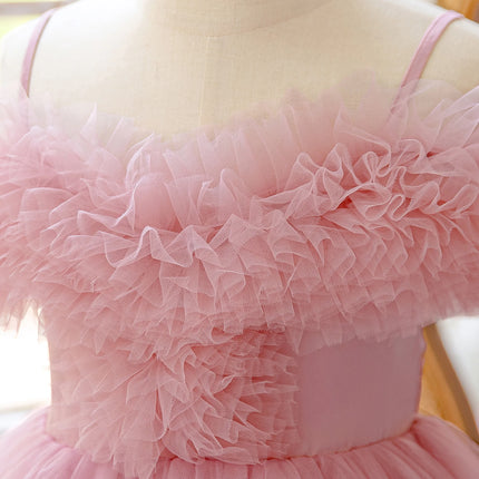 Summer Party Girls Dress Elegant Tulle Wedding Bridesmaids Princess Prom Dresses for Girl Gala Birthday Pageant Evening Costumes