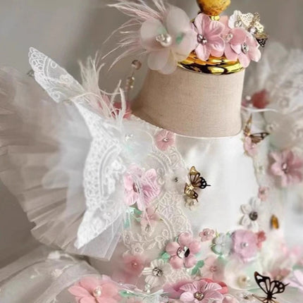 Wed Dress 2025 Newborn Baby Christening Dresses First Birthday Party Outfit Kids Gown Children Vestido First Month Celebration